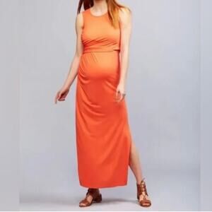 Serraphine Lexington Nursing Maternity Maxi Dress Women's 8 Orange Sleeveless
